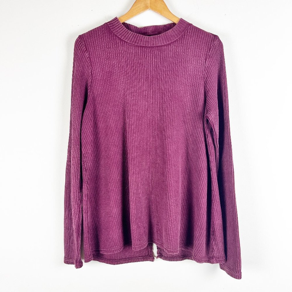 2/$20 Wonderly Mock Neck Waffle Knit Top XL